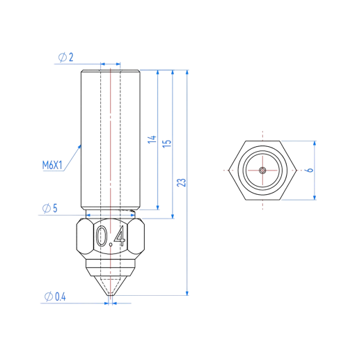 Сопло Kingroon для Creality K1/ K1 Max (2023)/ Ender-3 V3 KE/ CR-10 SE Закаленная сталь (0.2 мм)