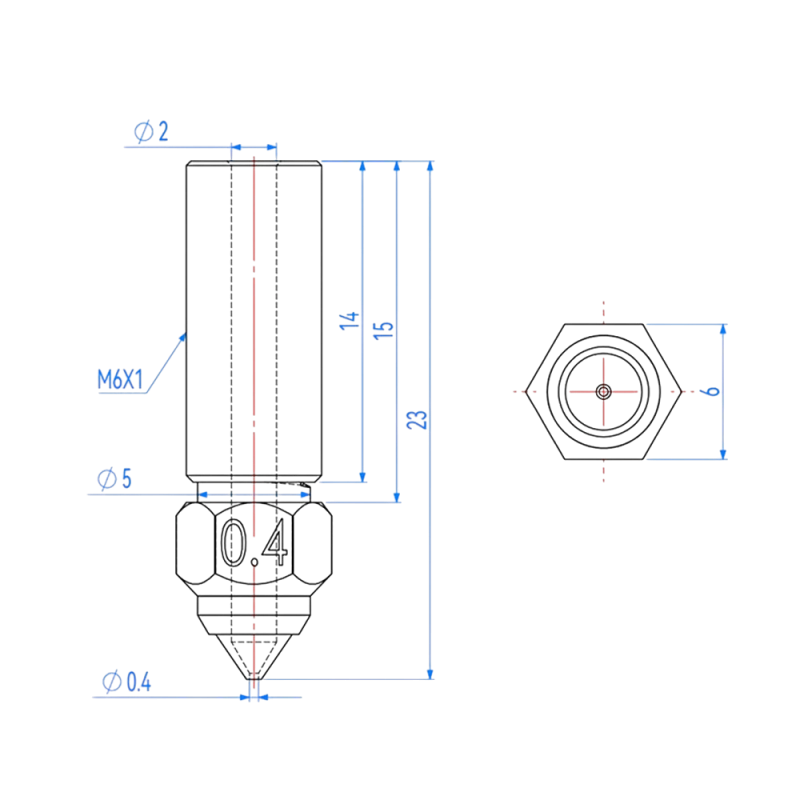 Сопло Kingroon для Creality K1/ K1 Max (2023)/ Ender-3 V3 KE/ CR-10 SE Закаленная сталь (0.2 мм)