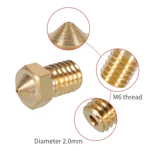 Сопло латунное E3D V6/V5 Kingroon (0.2 мм)