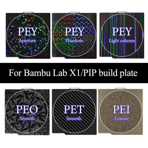 Стальная пластина с двухсторонним покрытием (Textured PEI + Aperture PEY) для Bambu Lab X1/P1/A1