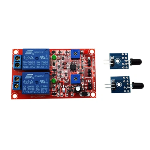 2-канальное электромеханическое реле 12V с датчиком огня