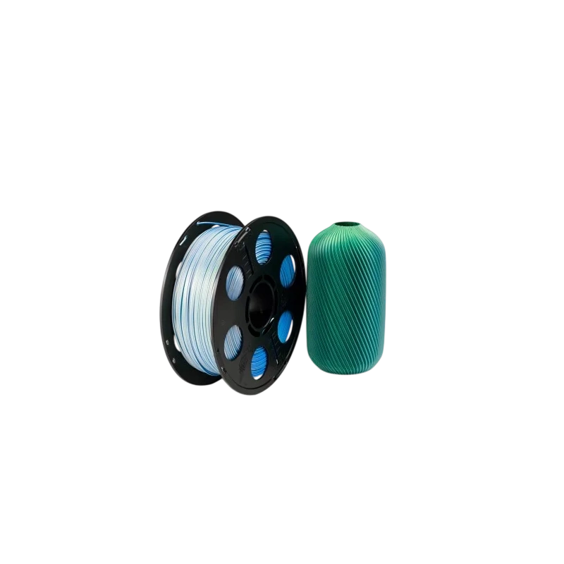 Пластик PLA Silk 1.75 Bestfilament трехцветный (синий, зеленый, серебро) 1 кг