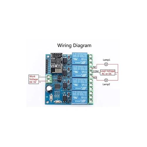 Реле 4-канальное 5V с Wi-Fi управлением на чипе ESP8266