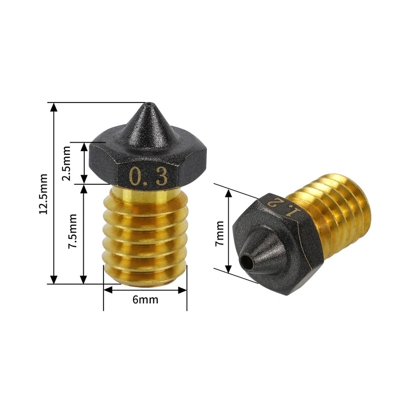 Сопло E3D V6 CHT трехканальное с PTFE покрытием Kingroon (0.2 мм)