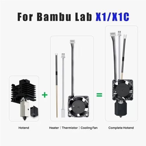 Хотэнд в сборе, комплект для Bambu Lab X1 Series (0.2 мм)