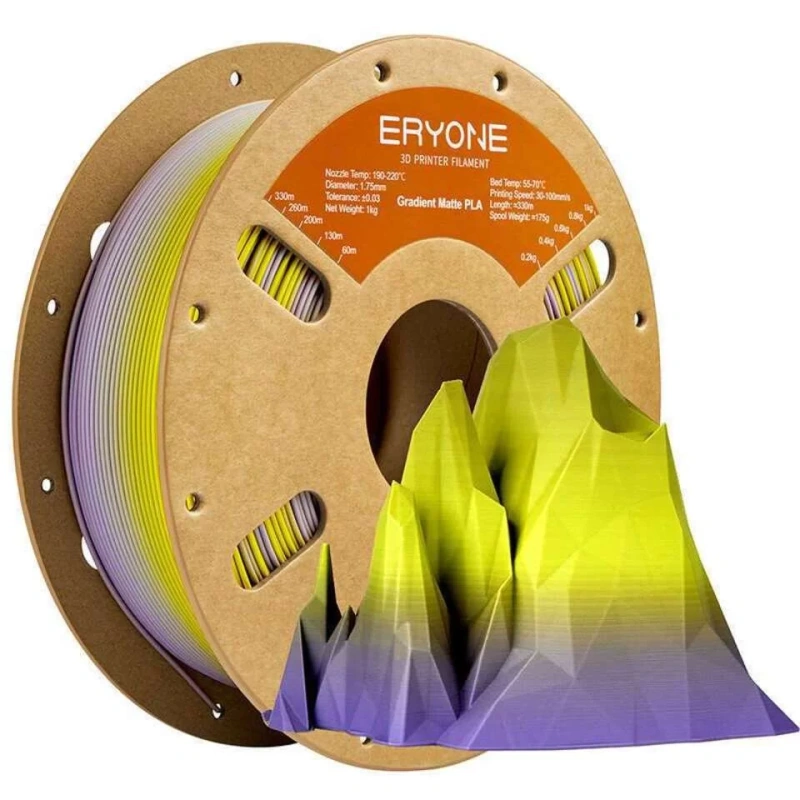 PLA Matte Gradient двухцветный Yellow-Purple 1.75 мм ERYONE 1 кг