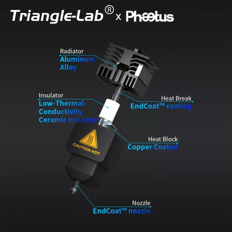 Хотэнд в сборе Trianglelab Phaetus Conch Perfect Fit для BambuLab H2D/A1/A1 mini (0.2)