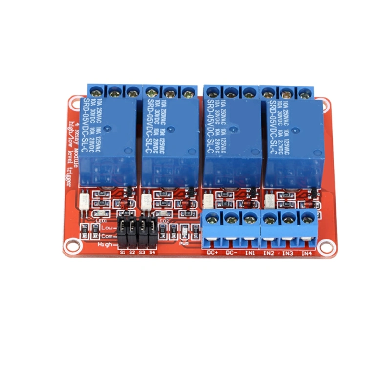 4-канальное электромеханическое реле 5V с оптопарой